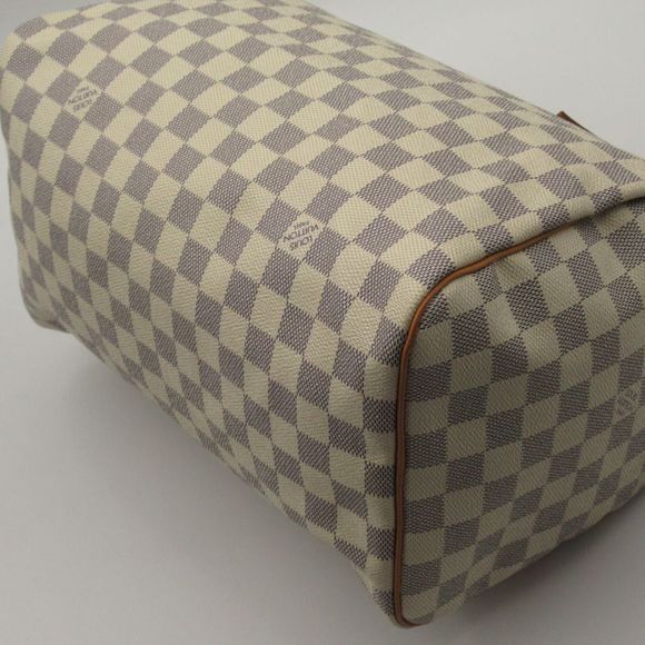 Louis Vuitton Speedy 30 Handbag Bag Canvas Leather Damier Azur White - Picture 5 of 7